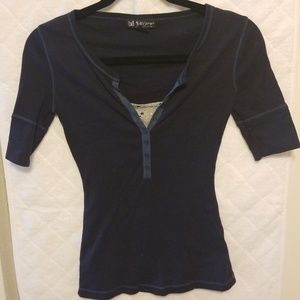 Self Esteem Layered Navy/Stars Tee szM juniors